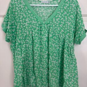 Staccato Green Floral Blouse